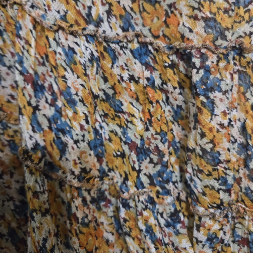 Free People After Dark "Garden" floral tunic top w/ buttons in great condition - Picture 9 of 11